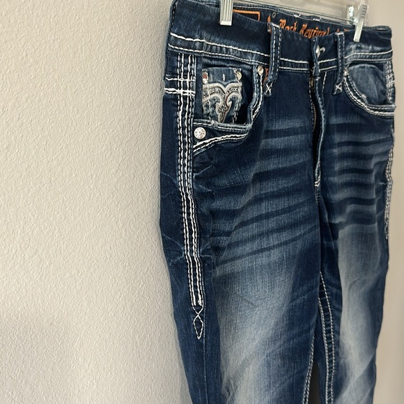 Rock Revival Women's Cadeau Easy Crop Capri Jeans Size 31 Dark Wash - Picture 7 of 16